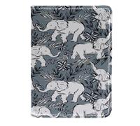 VAPOKF Étui portefeuille de voyage en cuir pour passeport Motif éléphant bébé dans les fleurs 11,5 x 16,5 cm, multicolore, 11.5x16.5cm/4.5x6.5 in, Vintage