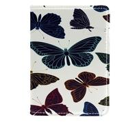 VAPOKF Étui portefeuille de voyage en cuir pour passeport Motif papillon Noir et coloré 11,5 x 16,5 cm, multicolore, 11.5x16.5cm/4.5x6.5 in, Vintage