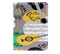 VAPOKF Étui portefeuille de voyage en cuir pour passeport pour guitare acoustique et instruments à cordes, 11,5 x 16,5 cm, multicolore, 11.5x16.5cm/4.5x6.5 in, Vintage