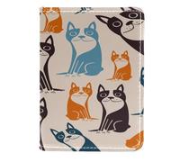 VAPOKF Étui portefeuille de voyage en cuir pour passeport terrier de Boston 11,5 x 16,5 cm, multicolore, 11.5x16.5cm/4.5x6.5 in, Vintage