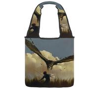VAPOKF Fierce Eagle Attack the Warrior Sac fourre-tout en toile pour femme, grand sac de transport réutilisable, sac à bandoulière pour l'école, le travail, le bureau, les voyages, le shopping