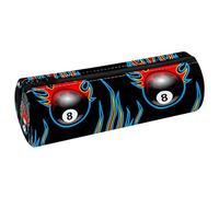 VAPOKF Flames Billard 8 Ball Barrel Trousse à crayons en cuir Porte-monnaie Cosmétique Maquillage Trousse pour Étudiant Papeterie École Bureau Rangement, multicolore, 20x6.3cm/7.9x2.5in, Trousse à