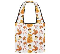 VAPOKF Fox Sac fourre-tout en toile avec inscription « Mom and Baby Fall Leave » pour femme, grand sac de transport réutilisable pour l'école, le travail, le bureau, les voyages, le shopping