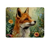 VAPOKF Fox Tapis de souris rectangulaire avec base en caoutchouc pour ordinateur portable - 28 x 22 cm