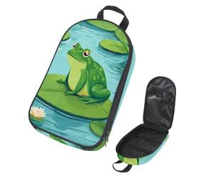 VAPOKF Fron Sits on Lily Pad Sac de rangement pour ustensiles de cuisine, accessoires de cuisine, pochette de rangement pour barbecue en plein air, sac uniquement