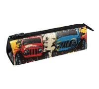 VAPOKF Grunge Peinture Monster Trucks Pen Bag Stationery Pouch Pencil Bag Cosmetic Pouch Bag Compact Zipper Bag