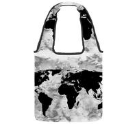 VAPOKF Grunge Sac fourre-tout en toile avec carte du monde pour femme, grand sac de transport réutilisable, sac à bandoulière pour l'école, le travail, le bureau, les voyages, le shopping, décontracté