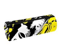 VAPOKF Grunge Trousse à crayons en cuir synthétique avec traces de pneus de moto, trousse de maquillage pour femmes, filles, garçons, enfants, fournitures scolaires et de bureau, multicolore