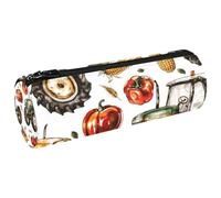 VAPOKF Harvest Farm Trousse à crayons en toile avec citrouilles pour ranger des stylos, des pièces de monnaie, des cosmétiques, des fournitures de bureau, multicolore, 20x6.3cm/7.9x2.5in, Trousses à