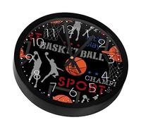 VAPOKF Horloges murales silencieuses sans tic-tac pour joueurs de basket-ball, fonctionne avec piles, pour chambre à coucher, salon, cuisine, bureau, décoration d'intérieur