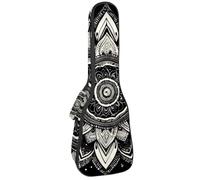 VAPOKF Housse pour ukulélé, housse pour ukulélé soprano ténor concert 58,4 cm, 10 mm d'épaisseur, rembourrée, sangles réglables, sac de transport, motif mandala bohème foncé, multicolore,