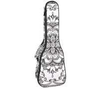VAPOKF Housse pour ukulélé, housse pour ukulélé soprano ténor concert 58,4 cm, 10 mm d'épaisseur, rembourré, doux, sangles réglables, sac de transport, ethnique, hippie, mandala, bohème, multicolore,
