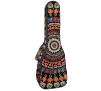 VAPOKF Housse pour ukulélé, housse pour ukulélé soprano ténor concert 58,4 cm, 10 mm d'épaisseur, rembourrée, souple, sangles réglables, sac de transport, hippie, mandala, bohème, multicolore,