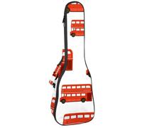 VAPOKF Housse pour ukulélé, housse pour ukulélé soprano ténor concert 58,4 cm, 10 mm d'épaisseur, rembourrée, sangles réglables, sac de transport, double Ducker London Red Bus, multicolore,
