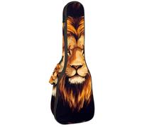 VAPOKF Housse pour ukulélé, housse pour ukulélé soprano ténor concert 58,4 cm, 10 mm d'épaisseur, rembourrée, sangles réglables, sac de transport, motif lion, multicolore, 25.9x9x3.1in/66x23x8cm