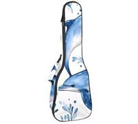VAPOKF Housse pour ukulélé, housse pour ukulélé soprano ténor concert 58,4 cm, 10 mm d'épaisseur, rembourrée, sangles réglables, sac de transport, trois dauphins, multicolore, 25.9x9x3.1in/66x23x8cm