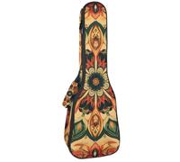 VAPOKF Housse pour ukulélé, housse pour ukulélé soprano ténor concert 58,4 cm, 10 mm d'épaisseur, rembourrée, sangles réglables, sac de transport, motif mandala bohème, multicolore,
