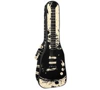 VAPOKF Housse pour ukulélé, housse pour ukulélé soprano ténor concert 58,4 cm, 10 mm d'épaisseur, rembourrée, sangles réglables, noir, silhouette de guitare grunge, multicolore, 25.9x9x3.1in/66x23x8cm