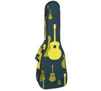 VAPOKF Housse pour ukulélé, housse pour ukulélé soprano ténor concert de 58,4 cm, 10 mm d'épaisseur, rembourrée, sangles réglables, housse de transport, guitare classique, jaune, multicolore,