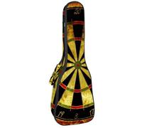 VAPOKF Housse pour ukulélé, housse pour ukulélé soprano ténor concert de 58,4 cm, 10 mm d'épaisseur, rembourrée, sangles réglables, sac de transport, ancienne cible de fléchettes sur fond grunge,