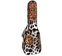 VAPOKF Housse pour ukulélé, housse pour ukulélé soprano ténor concert de 58,4 cm, 10 mm d'épaisseur, rembourrée, douce, sangles réglables, texture peau de serpent léopard, tigre, multicolore,