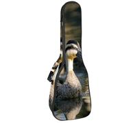 VAPOKF Housse pour ukulélé, housse pour ukulélé soprano ténor concert de 58,4 cm, 10 mm d'épaisseur, rembourrée, sangles réglables, sac de transport, trois canards indiens, multicolore,