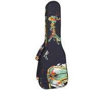 VAPOKF Housse pour ukulélé, housse pour ukulélé soprano ténor de 58,4 cm, 10 mm d'épaisseur, rembourrée, sangles réglables, sac de transport, guitare de jazz grunge, guitare de piano, batterie,