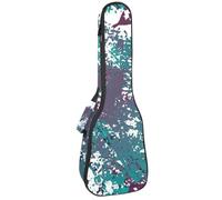 VAPOKF Housse pour ukulélé, housse pour ukulélé soprano ténor de 58,4 cm, 10 mm d'épaisseur, rembourrée, sangles réglables, sac de transport, taches d'éclaboussures vert d'encre, multicolore,