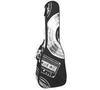 VAPOKF Housse pour ukulélé soprano ténor concert 58,4 cm, 10 mm d'épaisseur, rembourrée, sangles réglables, sac de transport, pour disque vinyle, cassette CD, multicolore, 25.9x9x3.1in/66x23x8cm