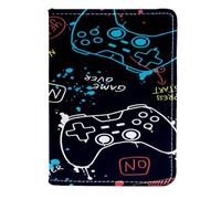 VAPOKF Joysticks Étui portefeuille en cuir pour passeport avec slogan Game Over 11,5 x 16,5 cm, multicolore, 11.5x16.5cm/4.5x6.5 in, Vintage