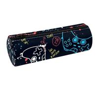 VAPOKF Joysticks - Trousse à crayons avec slogan Game Over en cuir synthétique pour étudiants, papeterie, trousse de maquillage pour femmes, filles, garçons, enfants, fournitures scolaires et de