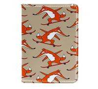 VAPOKF Little Fox Étui portefeuille en cuir pour passeport et planche à roulettes 11,5 x 16,5 cm, multicolore, 11.5x16.5cm/4.5x6.5 in, Vintage
