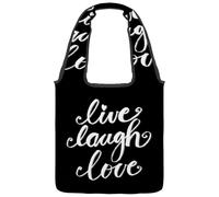 VAPOKF Live Laugh Love Sac fourre-tout en toile pour femme, grand sac de transport réutilisable, sac à bandoulière pour l'école, le travail, le bureau, les voyages, le shopping, décontracté