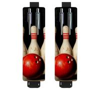 VAPOKF Lot de 2 porte-stylos réglables avec bande élastique pour ordinateur portable, porte-crayons en cuir synthétique, pochette pour journaux, livres, planificateurs, classeurs, tablettes, quilles