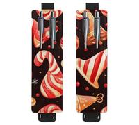 VAPOKF Lot de 2 porte-stylos réglables avec bande élastique pour ordinateur portable, porte-crayons en cuir synthétique, pochette pour journaux, livres, planificateurs, classeurs, tablettes, bonbons