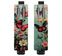 VAPOKF Lot de 2 porte-stylos réglables avec bande élastique pour ordinateur portable, porte-crayons en cuir synthétique, pochette à stylo pour journaux, livres, planificateurs, classeurs, tablettes