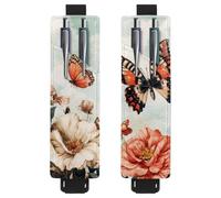 VAPOKF Lot de 2 porte-stylos réglables avec bande élastique pour ordinateur portable, porte-crayons en cuir synthétique, pochette à stylo pour journaux, livres, planificateurs, classeurs, tablettes