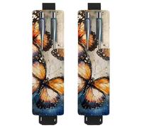 VAPOKF Lot de 2 porte-stylos réglables avec bande élastique pour ordinateur portable, porte-crayons en cuir synthétique, pochette pour journaux, livres, planificateurs, classeurs, tablettes, motif