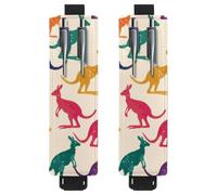 VAPOKF Lot de 2 porte-stylos réglables avec bande élastique pour ordinateur portable, porte-crayons en cuir synthétique, pochette pour journaux, livres, planificateurs, classeurs, tablettes, kangourou