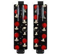 VAPOKF Lot de 2 porte-stylos réglables avec bande élastique pour ordinateur portable, porte-crayons en cuir synthétique, pochette pour journaux, livres, planificateurs, classeurs, tablettes, manette