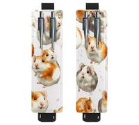 VAPOKF Lot de 2 porte-stylos réglables avec bande élastique pour ordinateur portable, porte-crayons en cuir synthétique, pochette à stylo pour journaux, livres, planificateurs, classeurs, tablettes