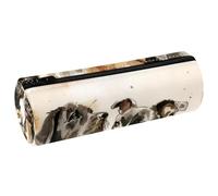 VAPOKF Lot de 2 trousses à crayons noires avec imprimé chien et chat, trousse à crayons en cuir synthétique pour étudiants, papeterie, trousse de maquillage pour femmes, filles, garçons, enfants