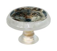VAPOKF Lot de 4 boutons de porte ronds transparents en forme de loup, 35 mm, pour portes d'armoires de cuisine, meubles avec vis de 2 tailles