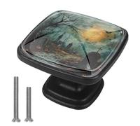VAPOKF Lot de 4 boutons de tiroir d'Halloween en forme de citrouille avec vis pour armoire à domicile ou bureau