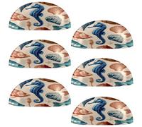 VAPOKF Lot de 6 poignées de tiroir en forme de coquillage pour chambre à coucher, commode, armoire, porte de cuisine, coquillages, hippocampes, poissons