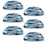 VAPOKF Lot de 6 poignées de tiroir en forme de coquillage pour chambre à coucher, commode, armoire, porte de cuisine, requins et poissons sous-marins