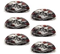 VAPOKF Lot de 6 poignées de tiroir en forme de coquillage pour chambre à coucher, commode, placard, porte de cuisine, tête de mort squelette, couple de roses rouges