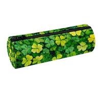 VAPOKF Lucky Clover Trousse à crayons en cuir PU pour ranger des stylos, des pièces de monnaie, des cosmétiques, des articles de papeterie, l'école, le bureau