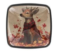 VAPOKF Maple Leaf Sika Lot de 4 boutons de placard carrés de qualité supérieure avec vis pour meubles de cuisine, chambre à coucher et porte 30 mm