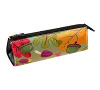 VAPOKF Mesa De Trabajo Sac à crayons coloré Motif automnal Sac à crayons Pochette cosmétique Sac compact à fermeture éclair, multicolore, 5.5 ×6 ×20CM/2.2x2.4x7.9 in, Organiseur de sac